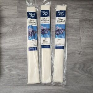 Charles Craft Silver Standard Aida Cross Stitch White Fabric 11 Count‎ 15" x 18"